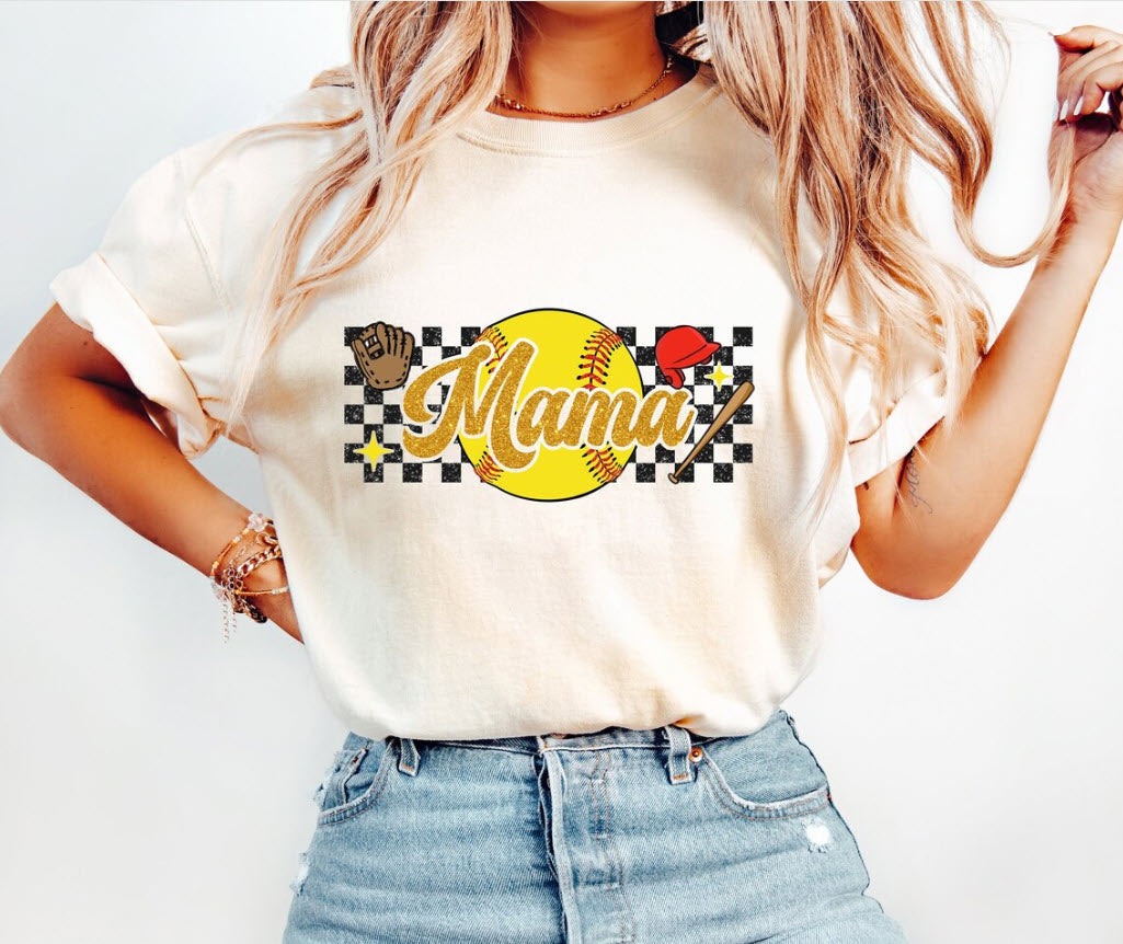 Retro Baseball/Softball Mom T-Shirt