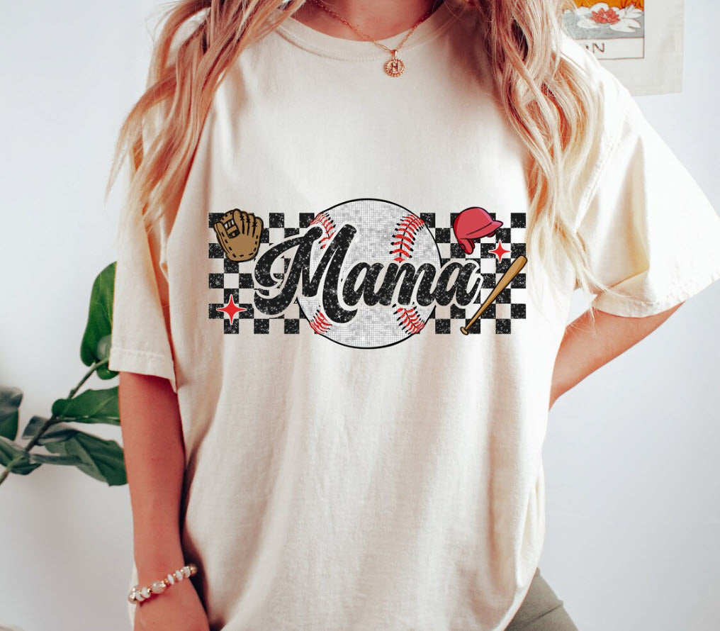 Retro Baseball/Softball Mom T-Shirt