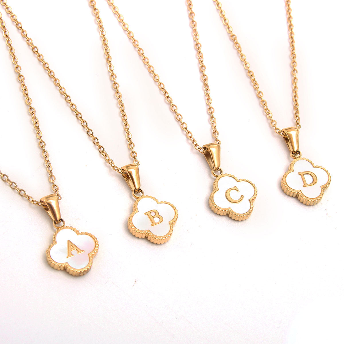 Preorder: Stainless and Shell Clover Necklace