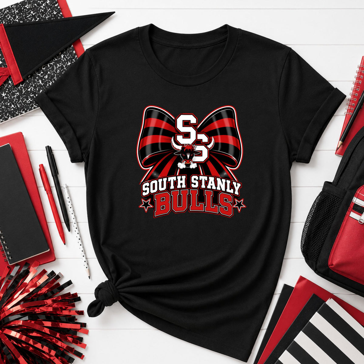 South Stanly Bulls Checkered Bow