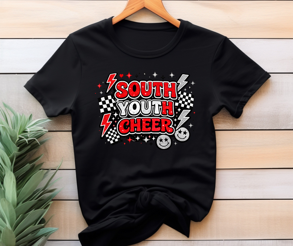 South Youth Cheer Retro Spirit Tee ❤️🖤✨