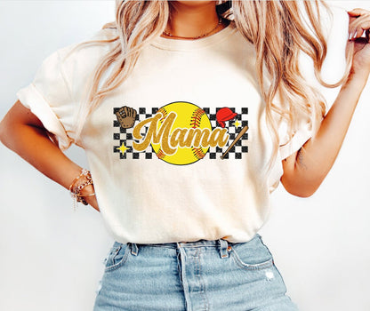 Retro Baseball/Softball Mom T-Shirt