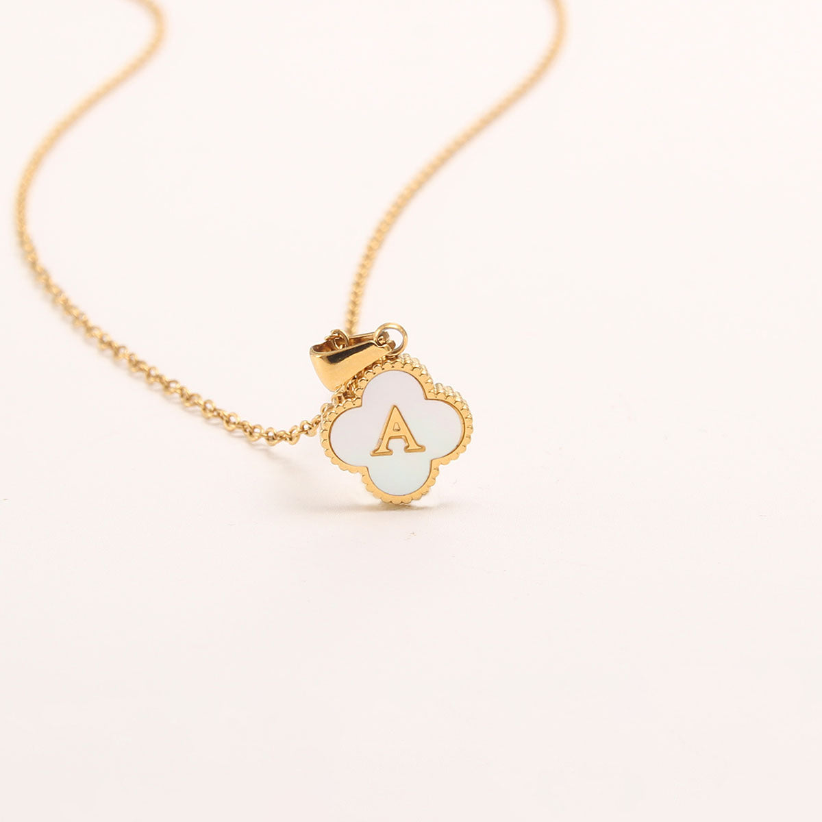 Preorder: Stainless and Shell Clover Necklace