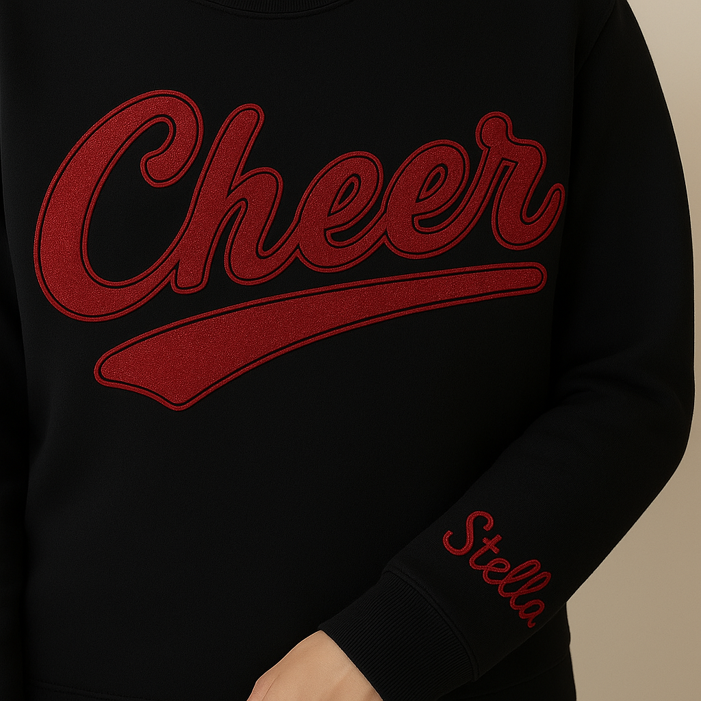 Cheer sweatshirt with name - embroidered