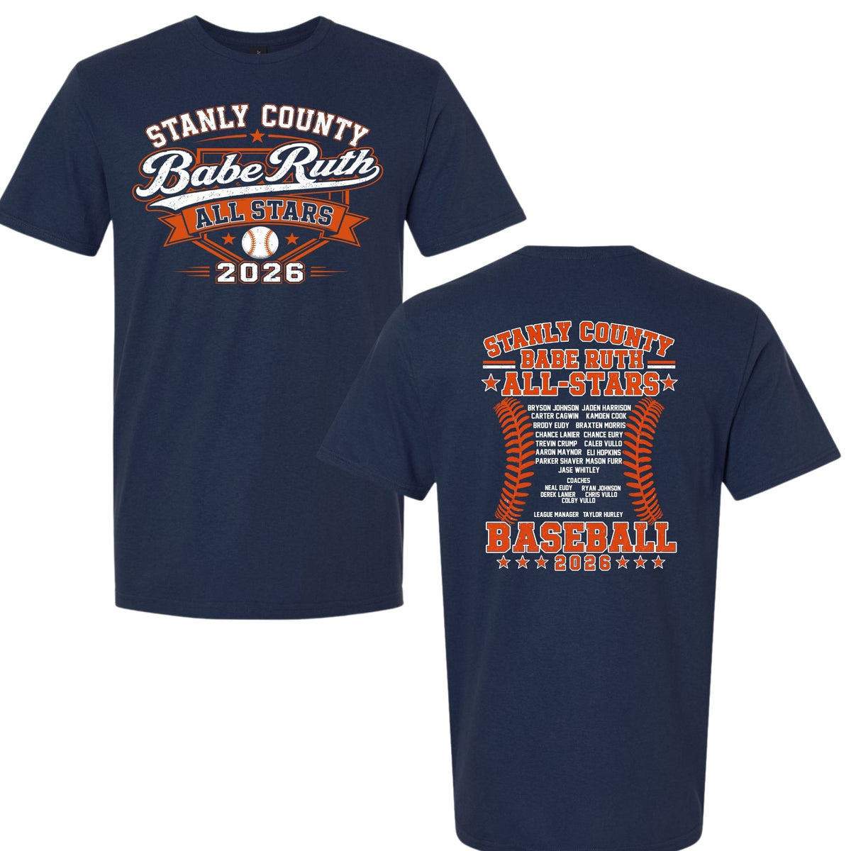 Stanly County Babe Ruth All-Stars 2026 Team Shirt