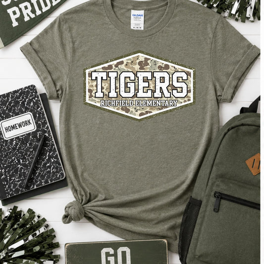 Richfield Elementary Tigers Camo Tee