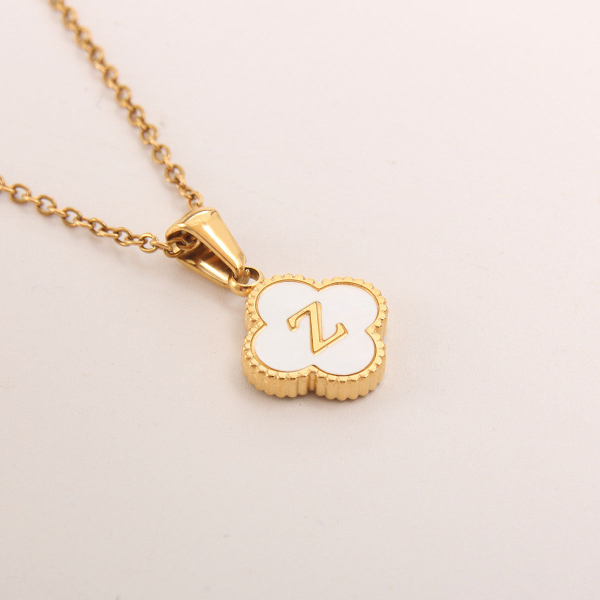 Preorder: Stainless and Shell Clover Necklace